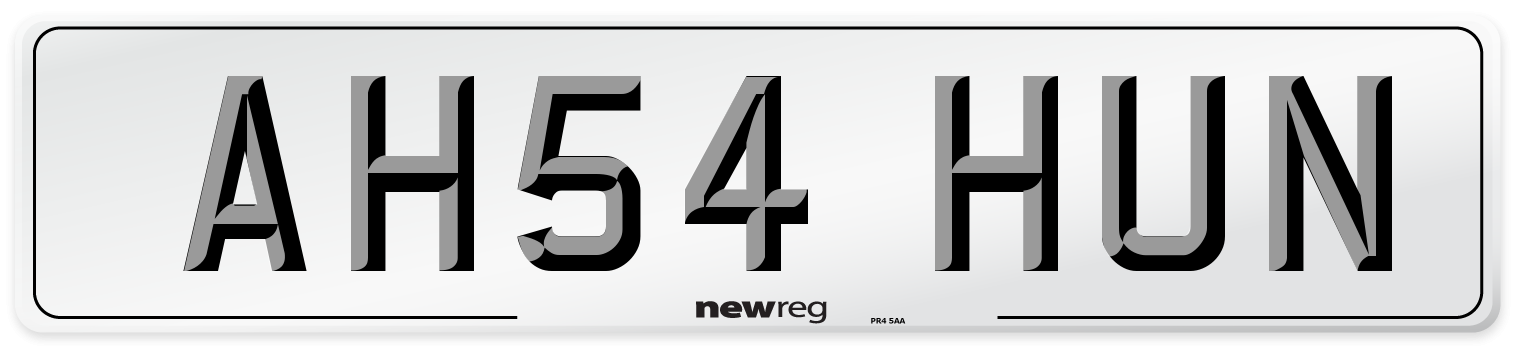 AH54 HUN Number Plate from New Reg